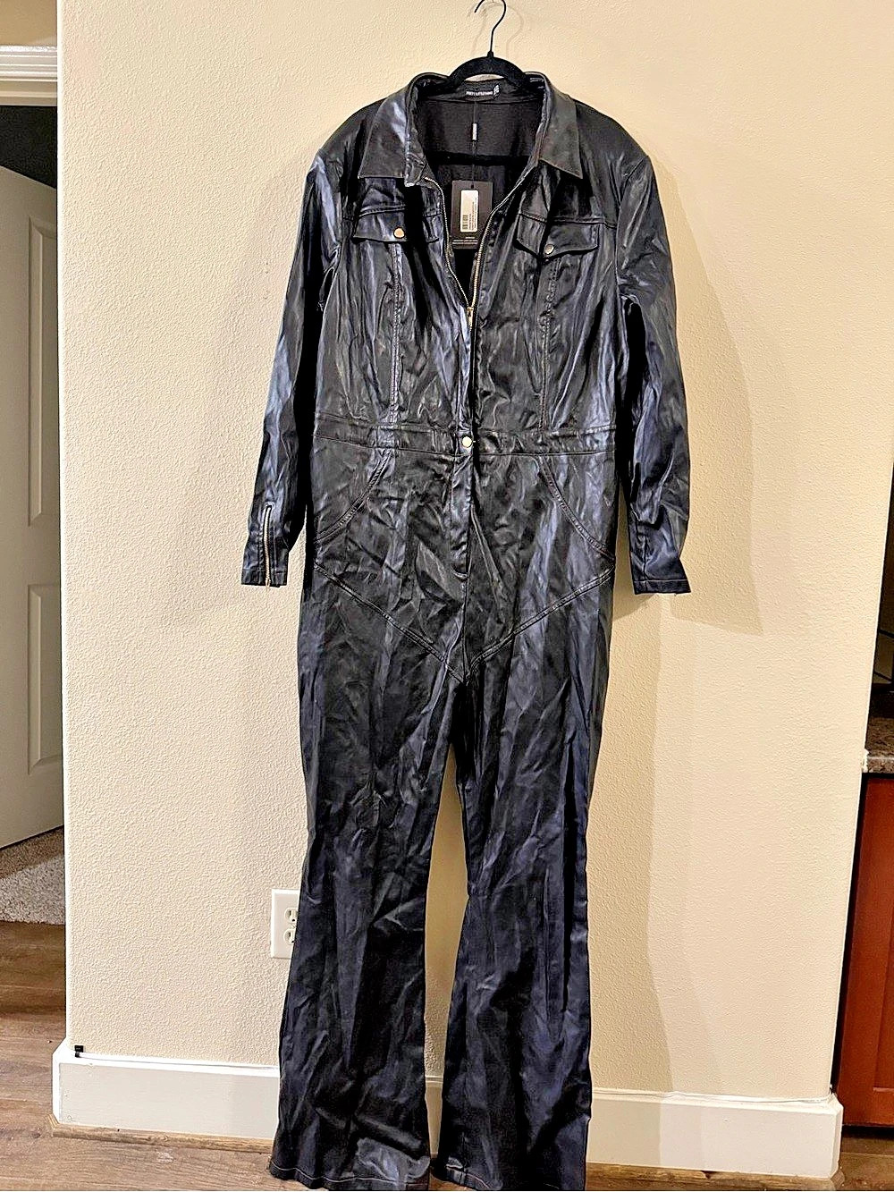 PrettyLittleThing Faux Leather Jumpsuit NWT